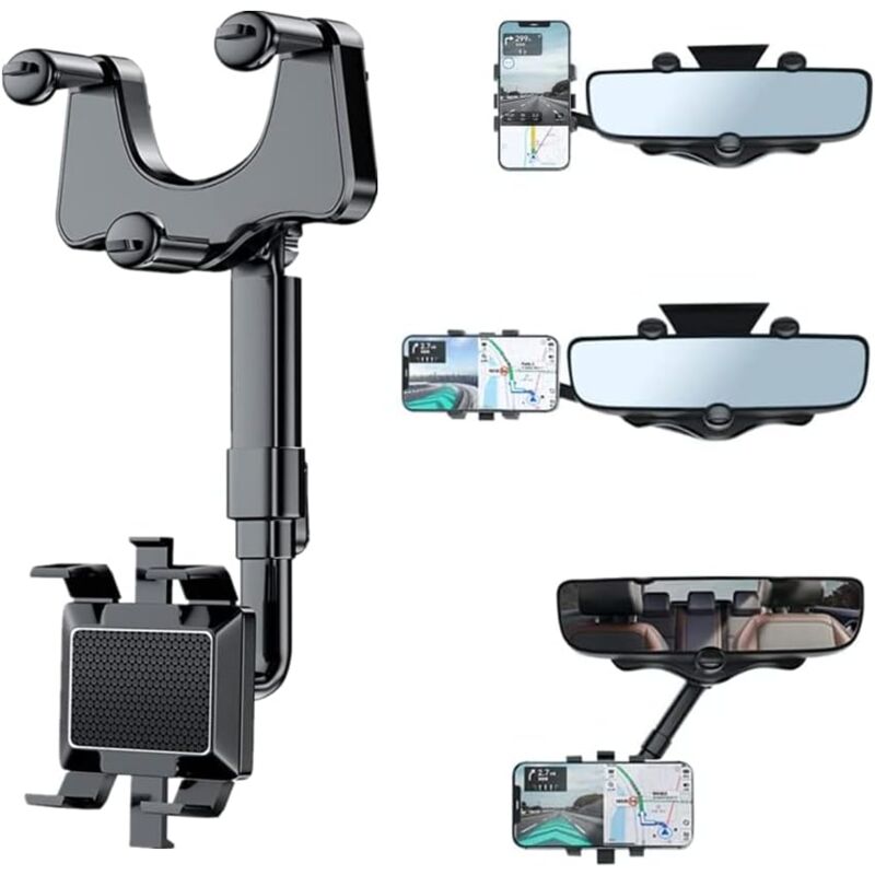 foto del prodotto supporto per telefono da auto, supporto per telefono da auto, supporto per telefono da auto, supporto per specchietto retrovisore da auto, adatto per