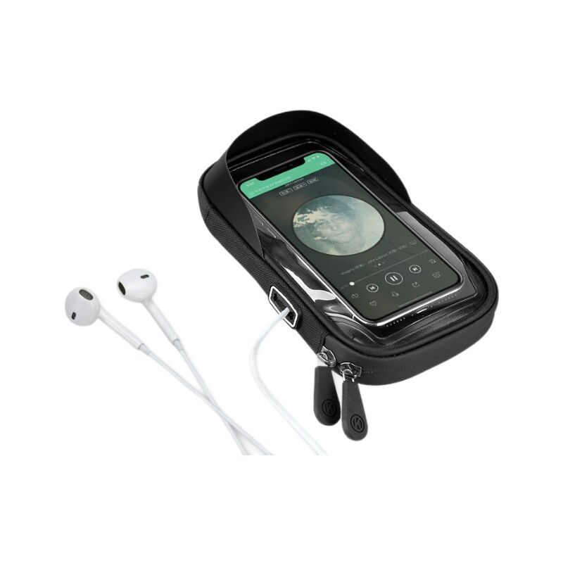 foto del prodotto supporto per telefono da bici impermeabile con rotazione a 360 gradi, doppia cerniera, impermeabile, antipolvere e antisabbia, con visiera parasole.
