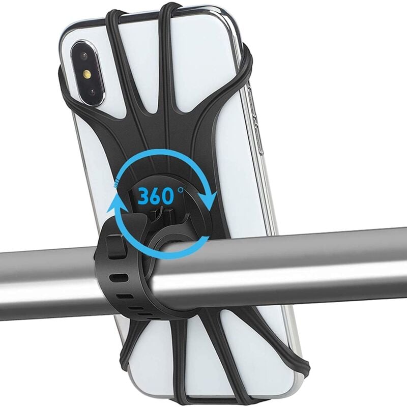immagine 0 del prodotto supporto per telefono da bici in silicone, girevole a 360 , compatibile con iphone se 11 12 13 14pro max x xs max xr da 8 a 6.5 