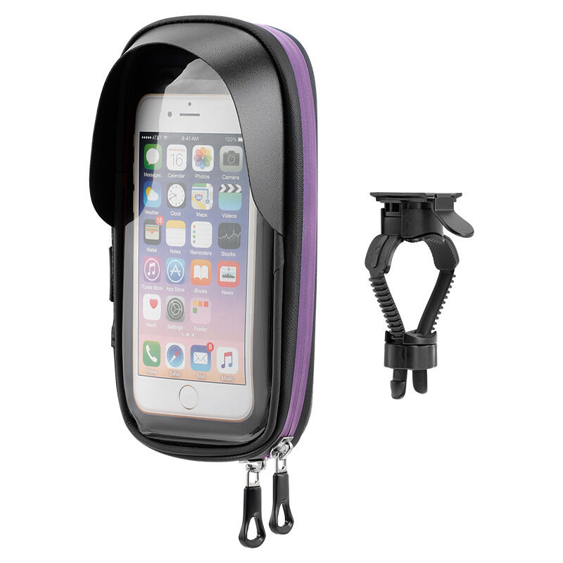 foto del prodotto supporto per telefono impermeabile per moto, 2 pezzi, rotazione a 360 , supporto per smartphone per moto e scooter con copertura antipioggia.