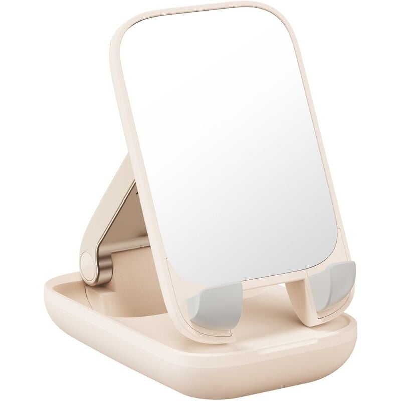 foto del prodotto supporto per telefono regolabile 2in1 con specchio serie seashell beige