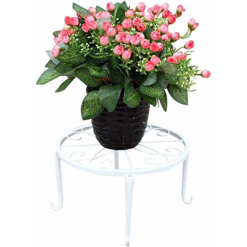foto del prodotto supporto per vasi da fiori in ferro battuto antiruggine da 9 bianco