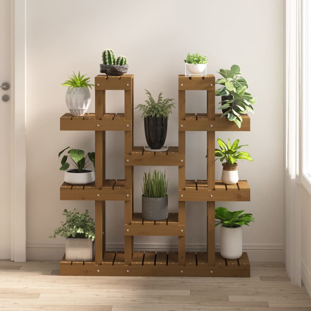 foto del prodotto supporto piante miele 104,5x25x109,5 cm legno massello di pino cod mxl 68088