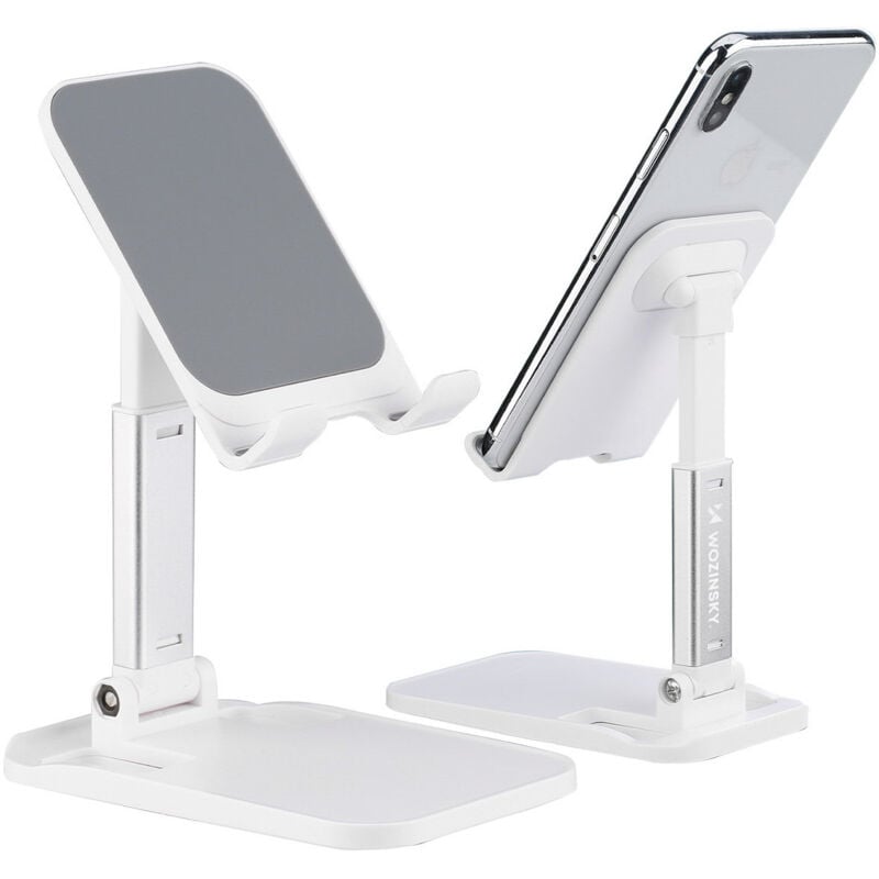foto del prodotto supporto pieghevole per telefono o tablet da 4 8 su scrivania, bianco