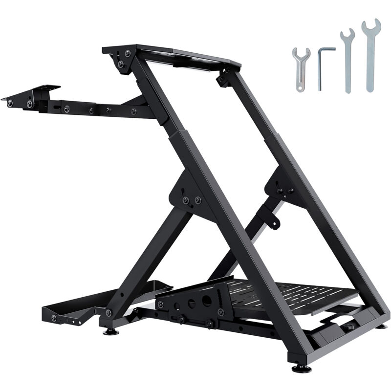 foto del prodotto supporto pieghevole per volante da corsa base universale altezza regolabile, supporto a forma di x per volante di corsa in acciaio q235a angolo del