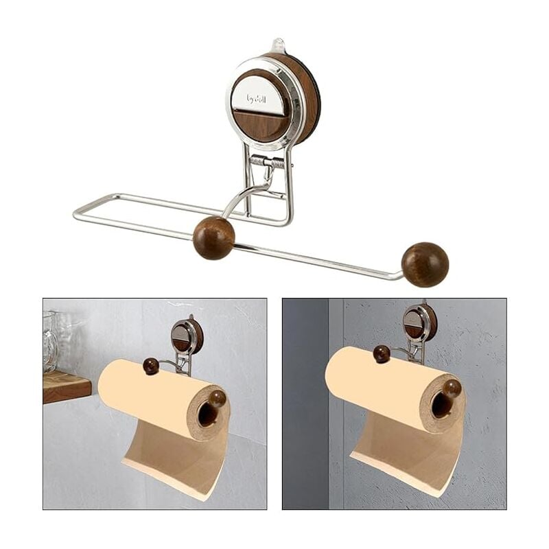 foto del prodotto supporto portarotolo con ventosa, portasciugamani da cucina a parete, portasciugamani da bagno rimovibile