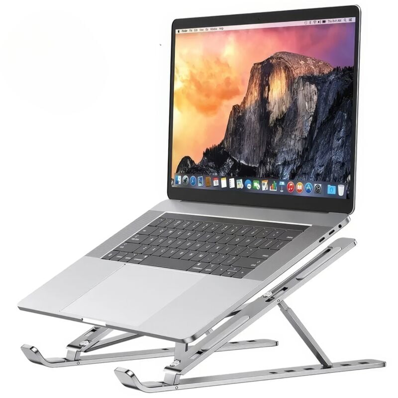foto del prodotto supporto portatile pc cellulare tablet base pieghevole regolabile silver