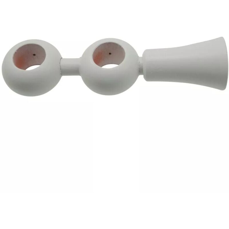 foto del prodotto supporto regolabile per doppio bastone 23mm con viti e tasselli colore bianco.