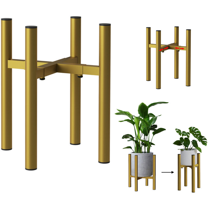 foto del prodotto supporto regolabile per piante metallo oro 30 cm supporto per fiori 96474 sgabello per fiori sgabello moderno regolabile per piante colonna per fiori