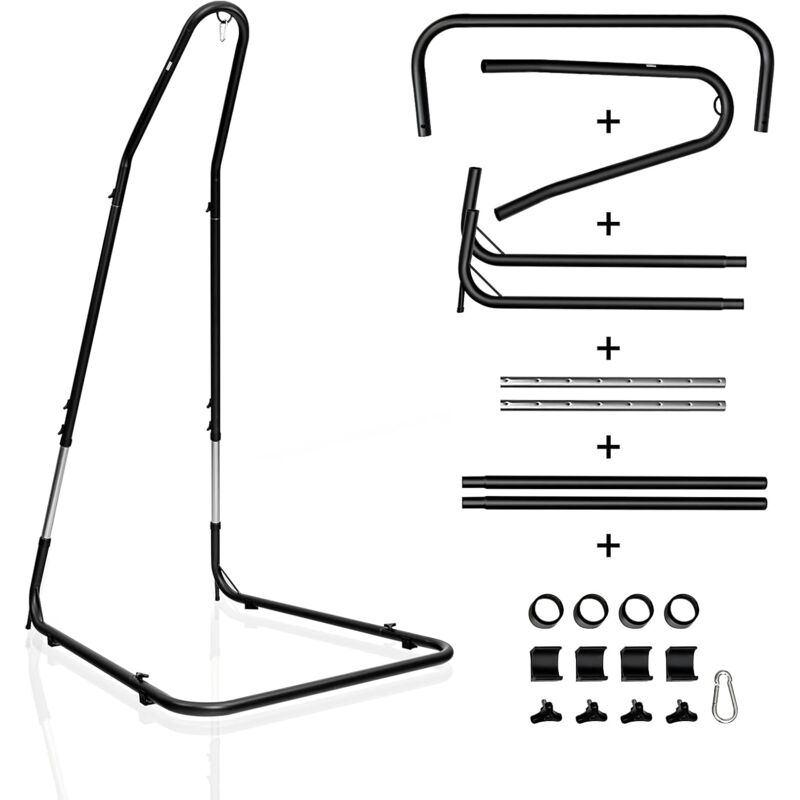 foto del prodotto supporto regolabile per sedia amaca, struttura resistente con gancio di sicurezza, cuscinetti antiscivolo, perfetto per camera da letto patio cortile