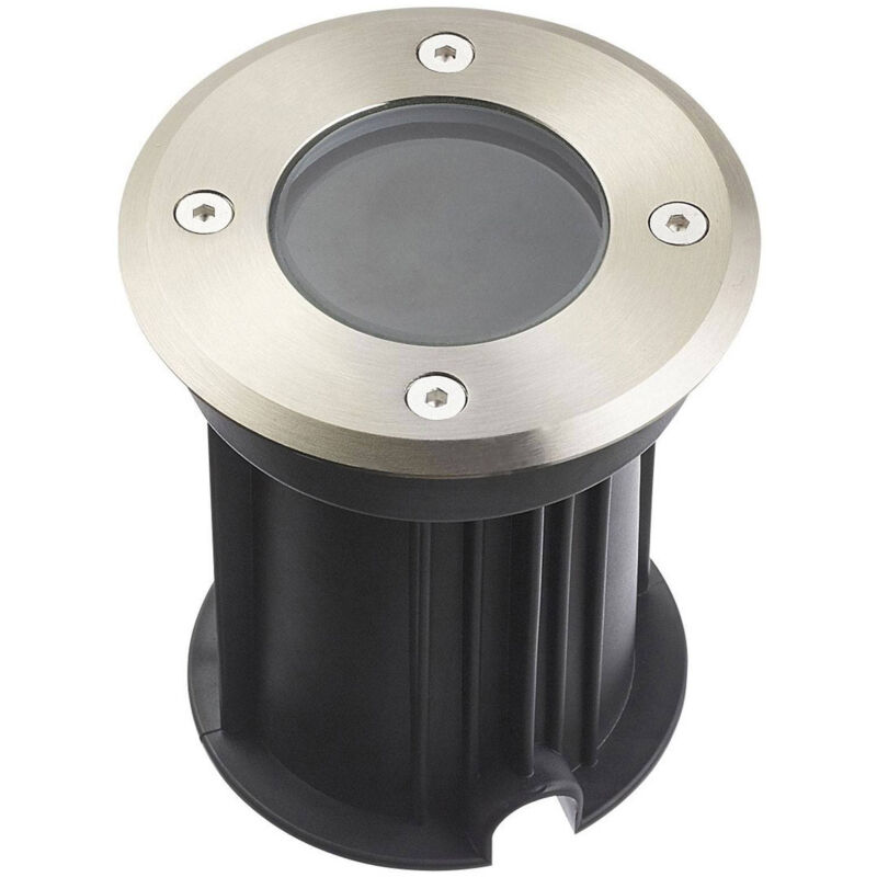 foto del prodotto supporto spot da incasso a pavimento gu5.3 dc12v impermeabile ip67 rotondo foratura 90mm diffusore trasparente