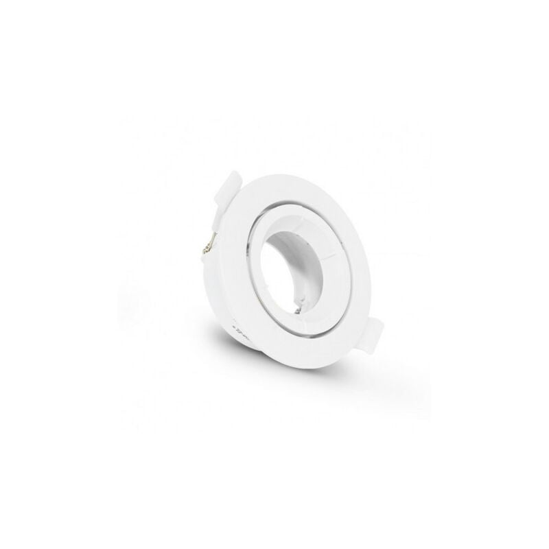 foto del prodotto supporto spot recessable piastra rotonda orientabile 45 bianco 90 mm