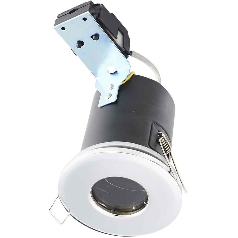 foto del prodotto supporto spot recessed faux plafond gu10 ac220 240v chrome round ip20 perforazione 68mm