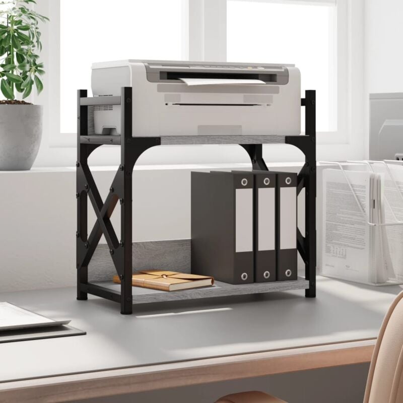 foto del prodotto supporto stampante 2 piani grigio sonoma 40x20x40cm multistrato vidaxl