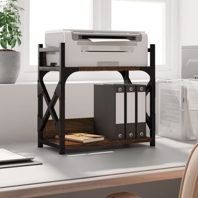 foto del prodotto supporto stampante 2piani rovere marrone 40x20x40cm multistrato vidaxl