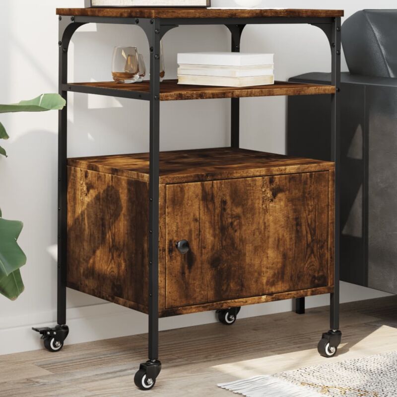 foto del prodotto supporto stampante 3 livelli rovere fumo 50x40x76cm multistrato vidaxl