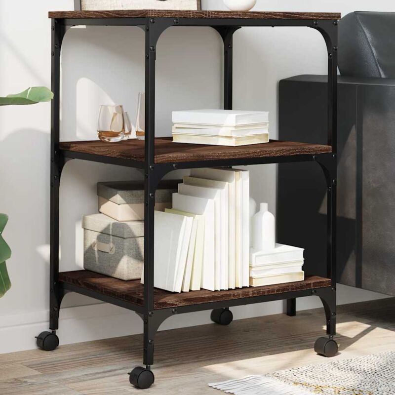 foto del prodotto supporto stampante 3piani rovere marrone 50x41x75cm multistrato vidaxl