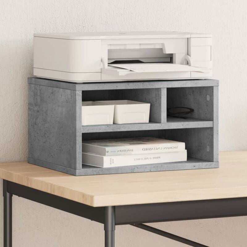 foto del prodotto supporto stampante grigio cemento 40x32x22,5 legno multistrato vidaxl