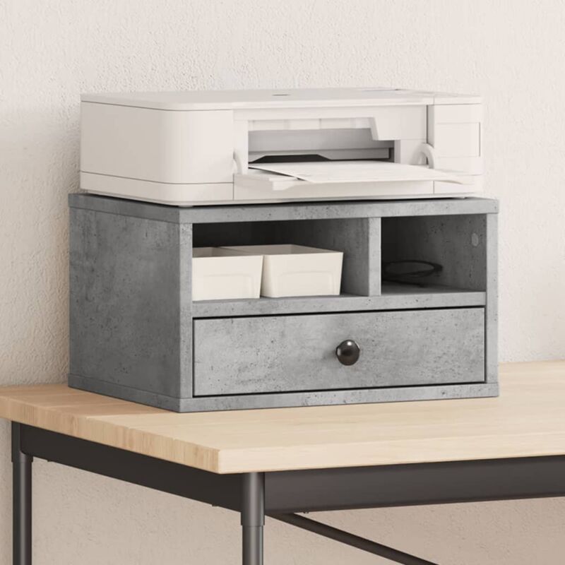 foto del prodotto supporto stampante grigio cemento 40x32x22,5 legno multistrato vidaxl