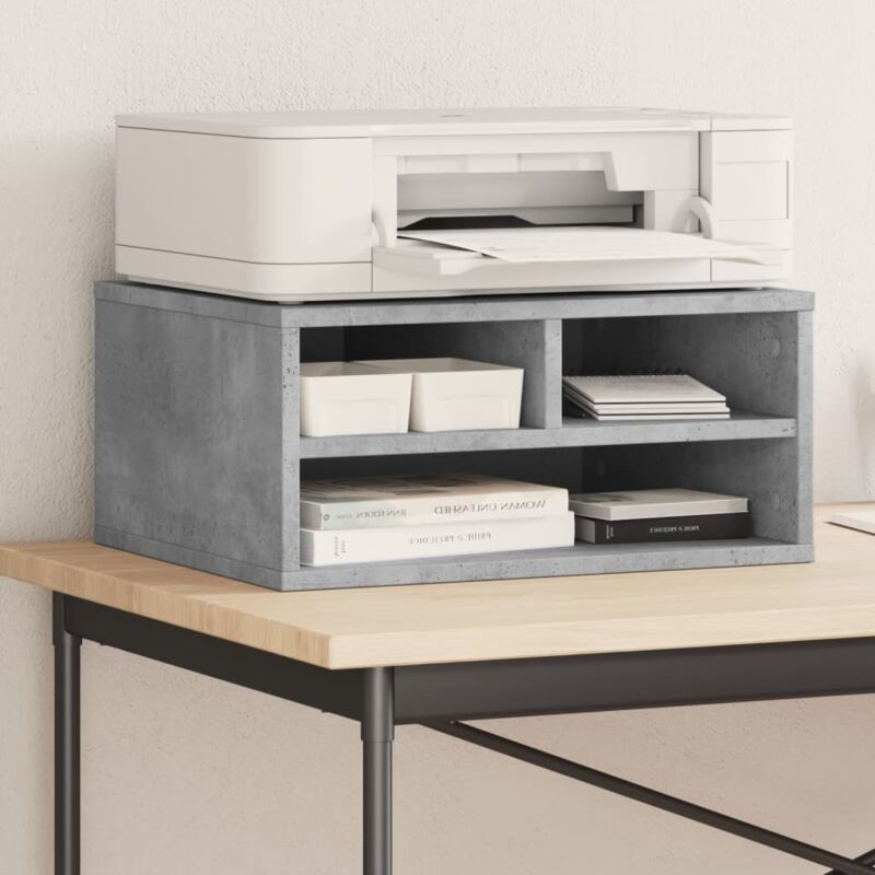 foto del prodotto supporto stampante grigio cemento 49x40x22,5 legno multistrato vidaxl