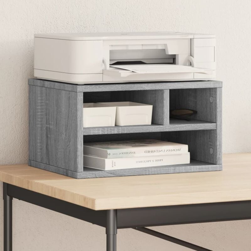 foto del prodotto supporto stampante grigio sonoma 40x32x22,5cm legno multistrato vidaxl