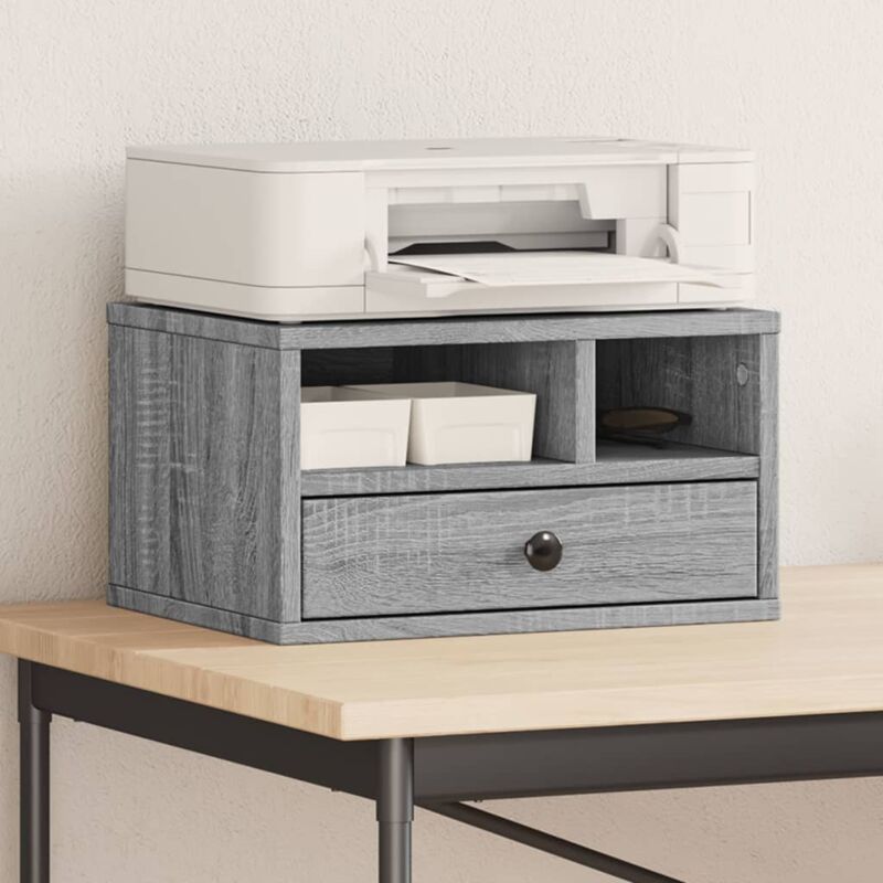 foto del prodotto supporto stampante grigio sonoma 40x32x22,5cm legno multistrato vidaxl