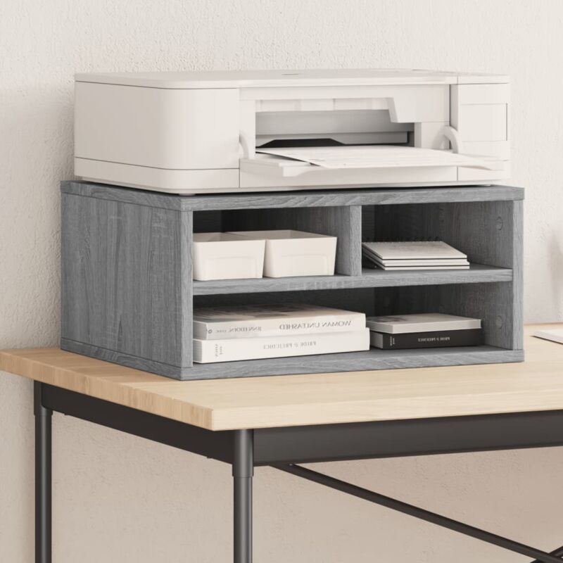 foto del prodotto supporto stampante grigio sonoma 49x40x22,5cm legno multistrato vidaxl