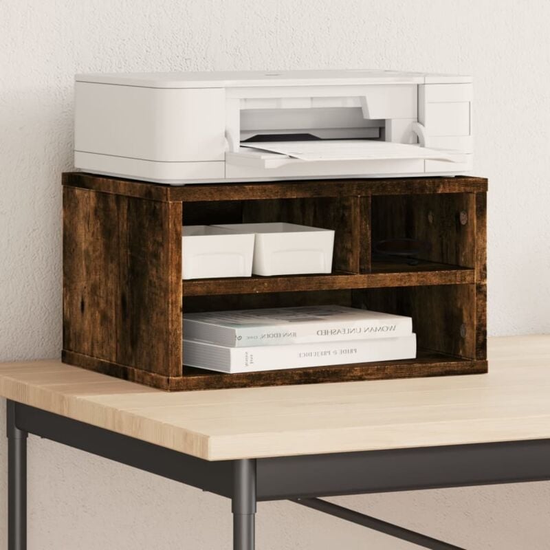foto del prodotto supporto stampante rovere fumo 40x32x22,5 cm legno multistrato vidaxl