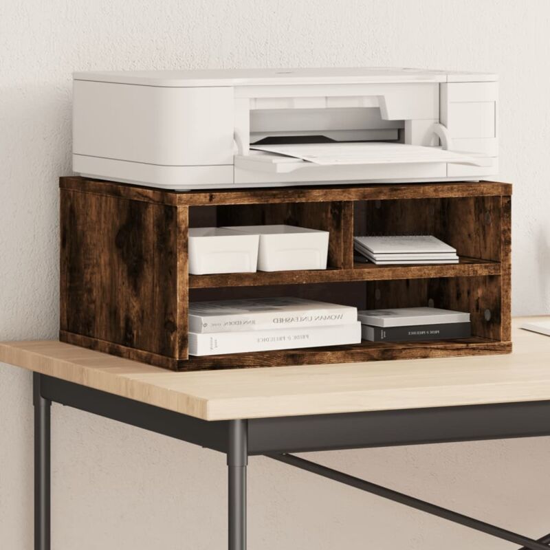 foto del prodotto supporto stampante rovere fumo 49x40x22,5 cm legno multistrato vidaxl