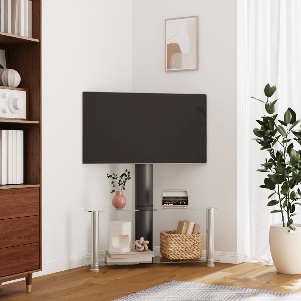 foto del prodotto supporto tv angolare 2 livelli per 32 70 pollici nero e argentocod mxl 85367
