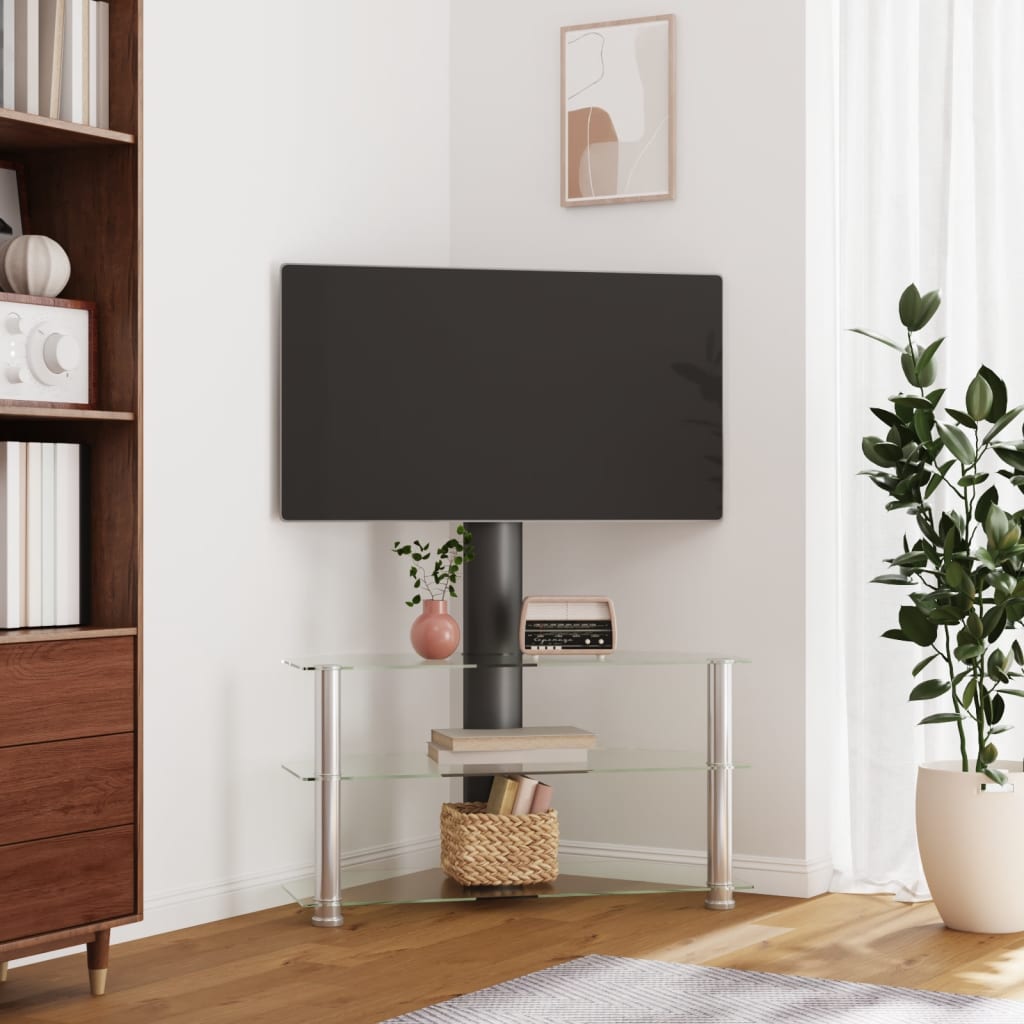 foto del prodotto supporto tv angolare 3 livelli per 32 70 pollici nero e argentocod mxl 85369