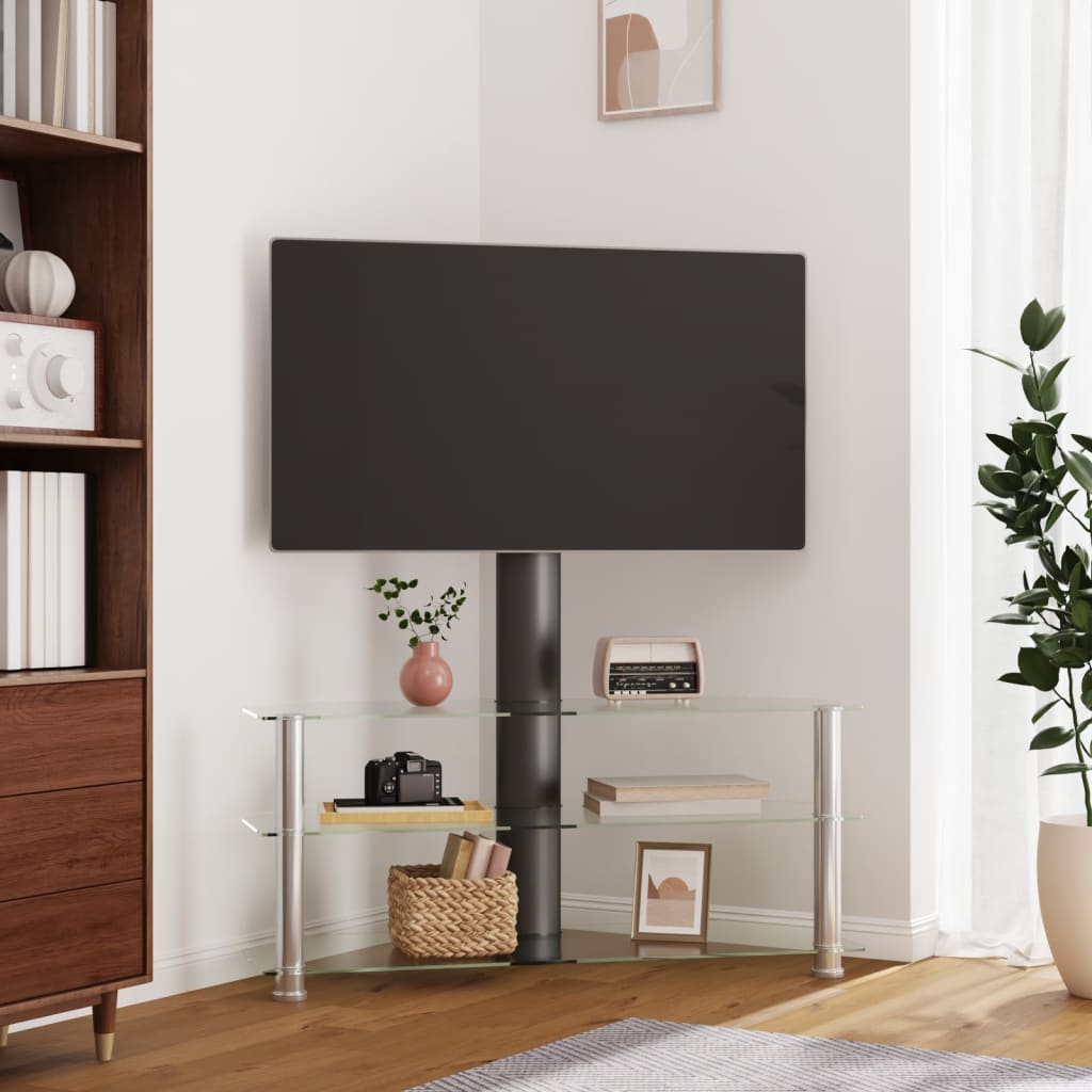 foto del prodotto supporto tv angolare 3 livelli per 32 70 pollici nero e argentocod mxl 85372