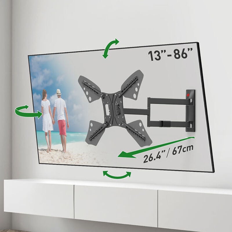 foto del prodotto supporto tv fino a 70 per schermi piatti e curvi - peso max 40kg - vesa 600x400