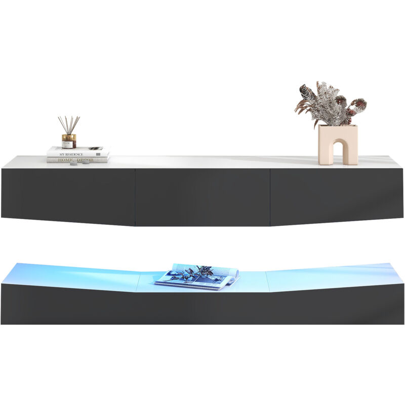 immagine 0 del prodotto supporto tv sospeso, supporto tv con illuminazione a led, supporto tv sospeso a parete, supporto tv sospeso, console multimediale per