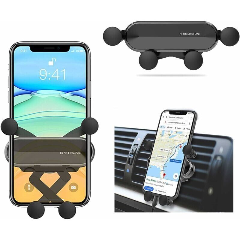 foto del prodotto supporto universale per telefono da auto, per bocchette dell aria, supporto per smartphone e gps nero 