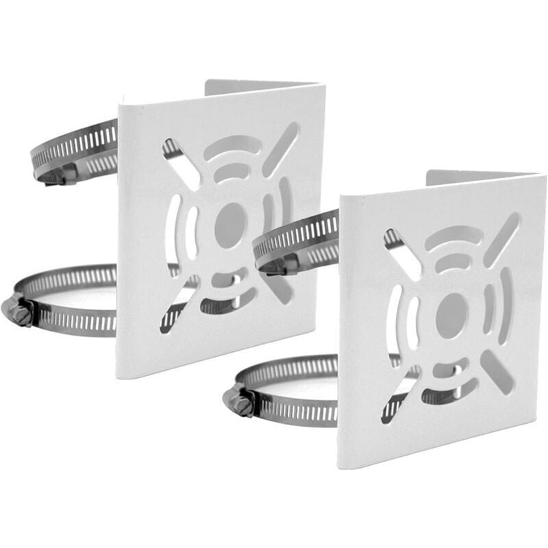 foto del prodotto supporto universale verticale per palo per telecamera di sicurezza, supporto angolare in metallo solido con fibbie, adatto per telecamere cctv 2