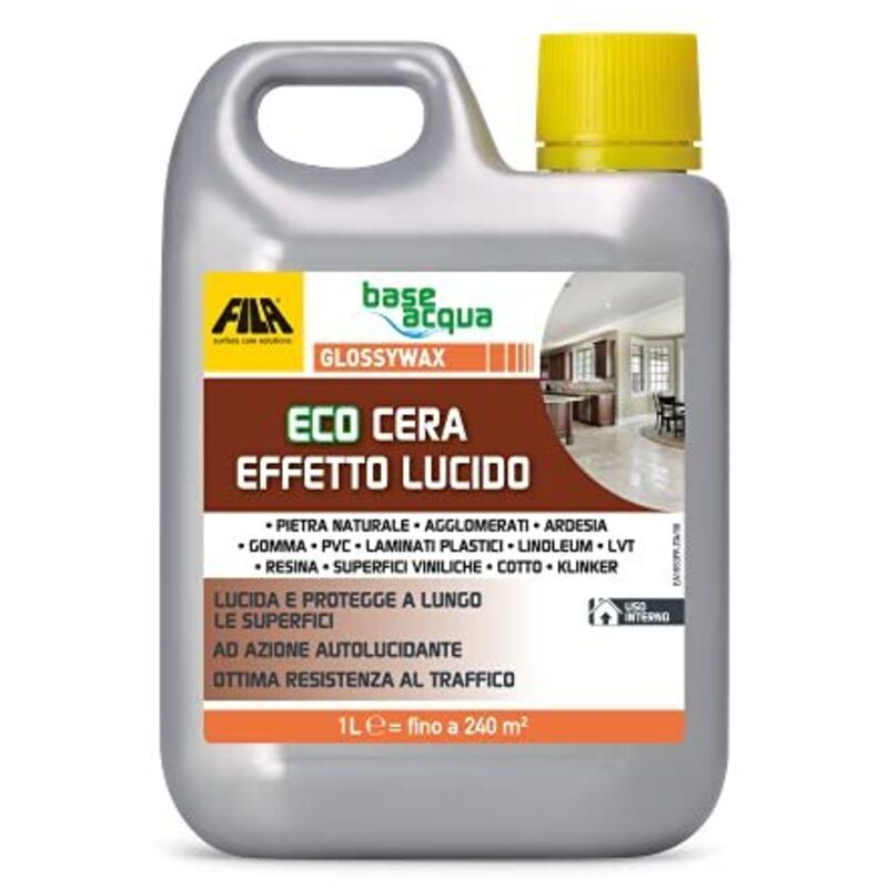 foto del prodotto surface care solutions, glossywax, eco cera ad effetto lucido per pietra, pvc, laminati, lvt etc., non necessita di essere lucidata, 1l - fila