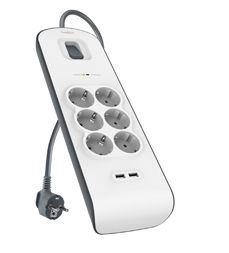 foto del prodotto surge protector 6 outlets 650j 2m 2xusb 2.4a
