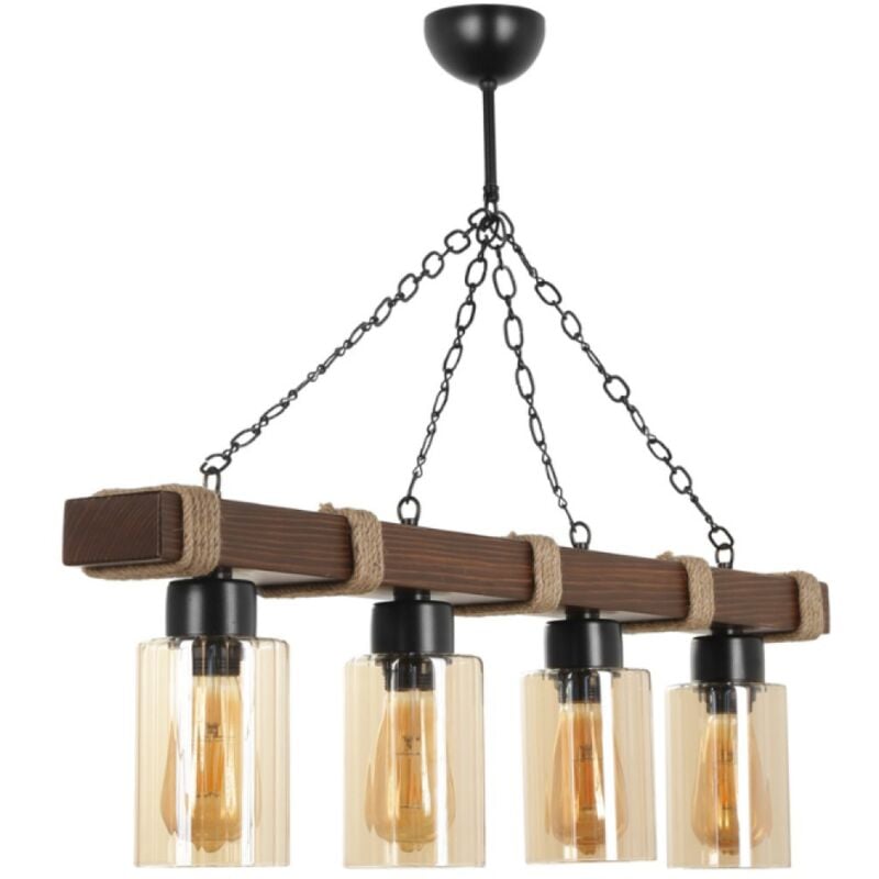 foto del prodotto suspensi n fila 4 l mparas madera y metal saphia