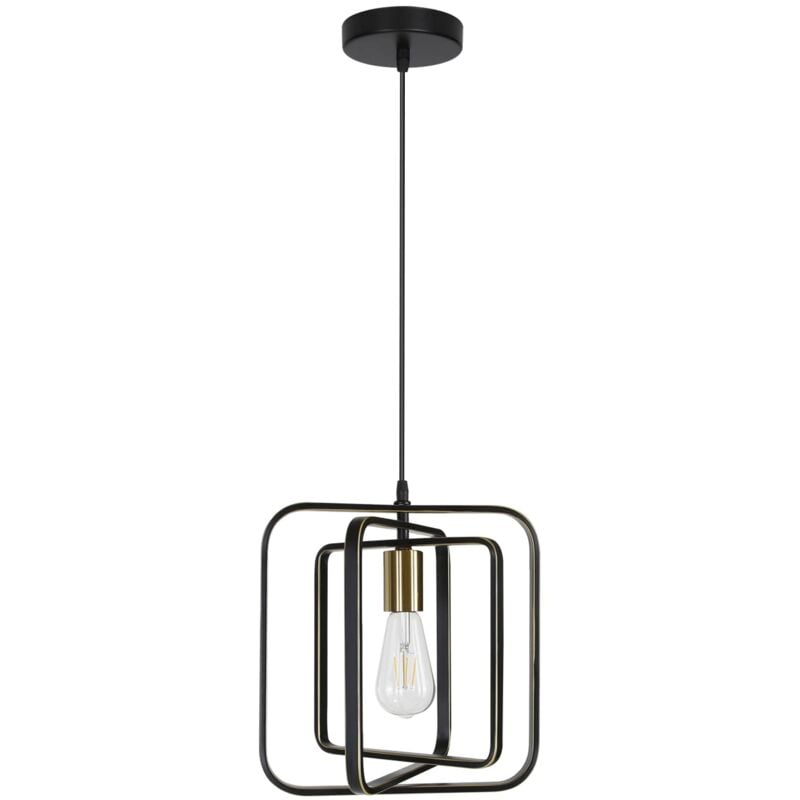 foto del prodotto suspension industriale lampada sospesa in metallo di stile rurale moderno, luce nera, per angolo cottura, sala da pranzo, salone, ingresso,