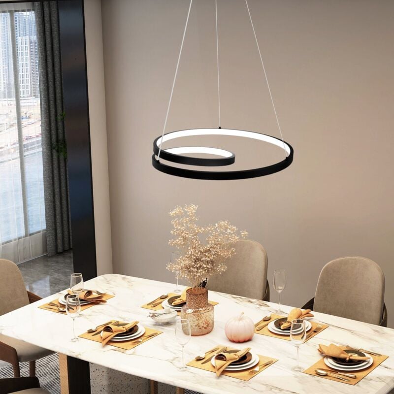 foto del prodotto suspension table manger lampe suspendue led 40cm lampe suspendue noire lampe suspendue dimmable lampe design salle manger lampe de table 