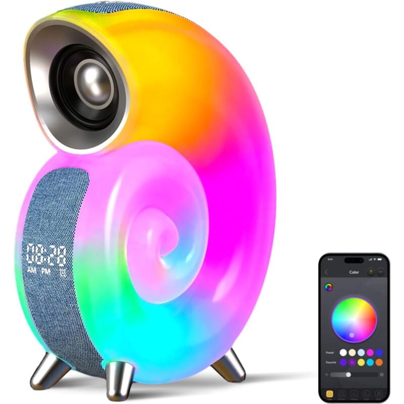 foto del prodotto sveglia con luce ambientale, luce sveglia, luce ambientale, lampada da scrivania intelligente a led con sincronizzazione musicale, luce notturna