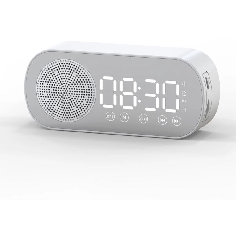 foto del prodotto sveglia digitale a led con altoparlante wireless facile da usare