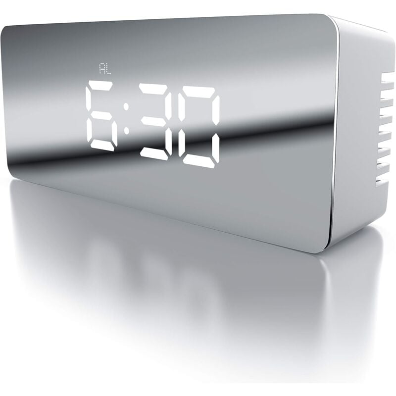 foto del prodotto sveglia digitale a led con display della temperatura sveglia da viaggio display temperatura interna funzione snooze formato 12 24 ore