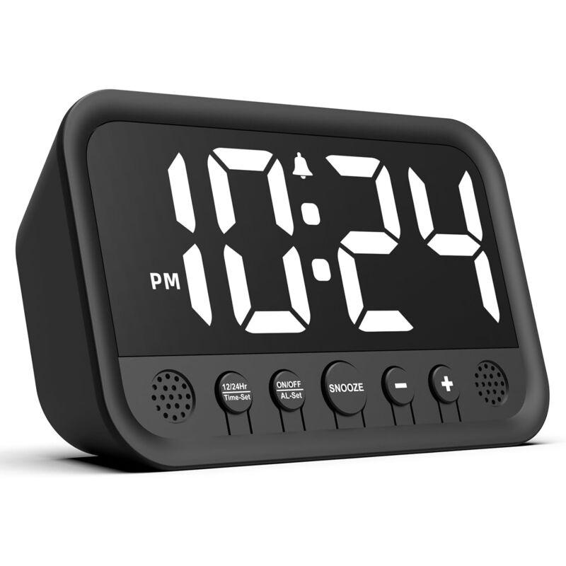 foto del prodotto sveglia digitale con numeri grandi, orologio digitale con display a led, luminosit e volume regolabili, funzione snooze, 12 24 ore, orologio