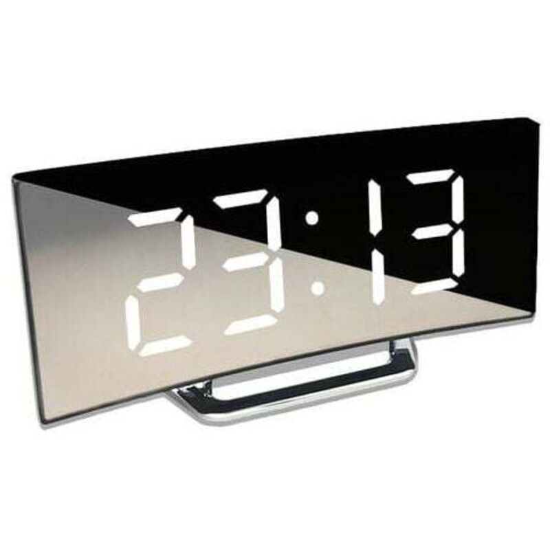 foto del prodotto sveglia digitale con sveglia elettronica curva, grande display a led, orologio a specchio, sveglia silenziosa