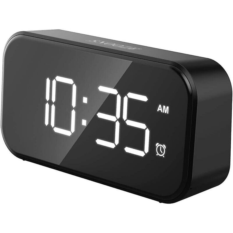 foto del prodotto sveglia digitale led da comodino alimentata a rete da 1 pz, sveglia digitale con display a 5 led con doppia porta usb, 12 24 ore, 6 livelli di