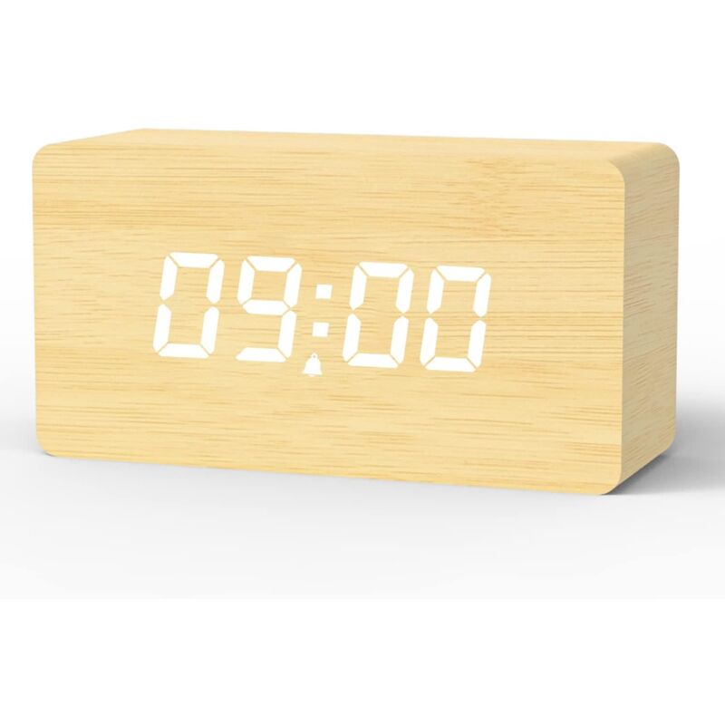 foto del prodotto sveglia digitale, orologio digitale a led, sveglia mattutina con 3 sveglie, luminosit e volume regolabili, snooze, modalit weekend, orologio
