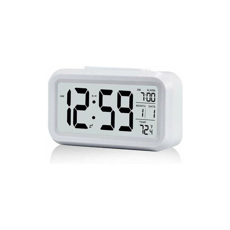 foto del prodotto sveglia digitale sveglia mattutina, orologio digitale a batteria sveglia silenziosa per bambini e adulti ampio display led calendario della