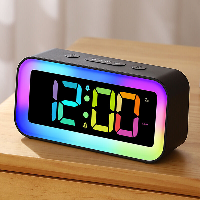 foto del prodotto sveglia luminosa, sveglia digitale con colori rgb, sveglia mattutina per bambini con luminosit regolabile, controllo vocale, 12 24 ore, porta di